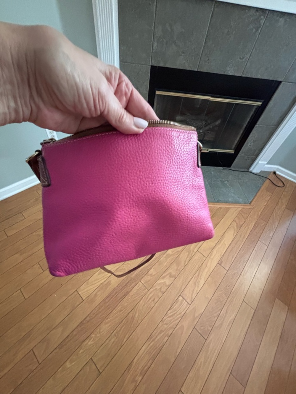 Dooney & Bourke Pink Pebble Leather Wristlet Clutch - Picture 2 of 5